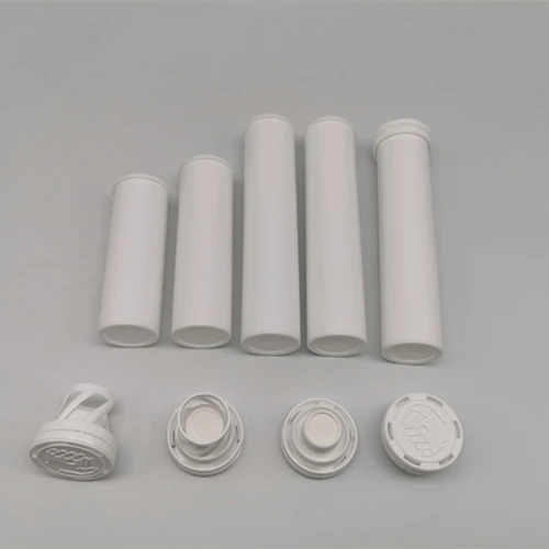 Medical cylinder PP empty Plastic Soluble effervescent tube tablet bottle with desiccant cap