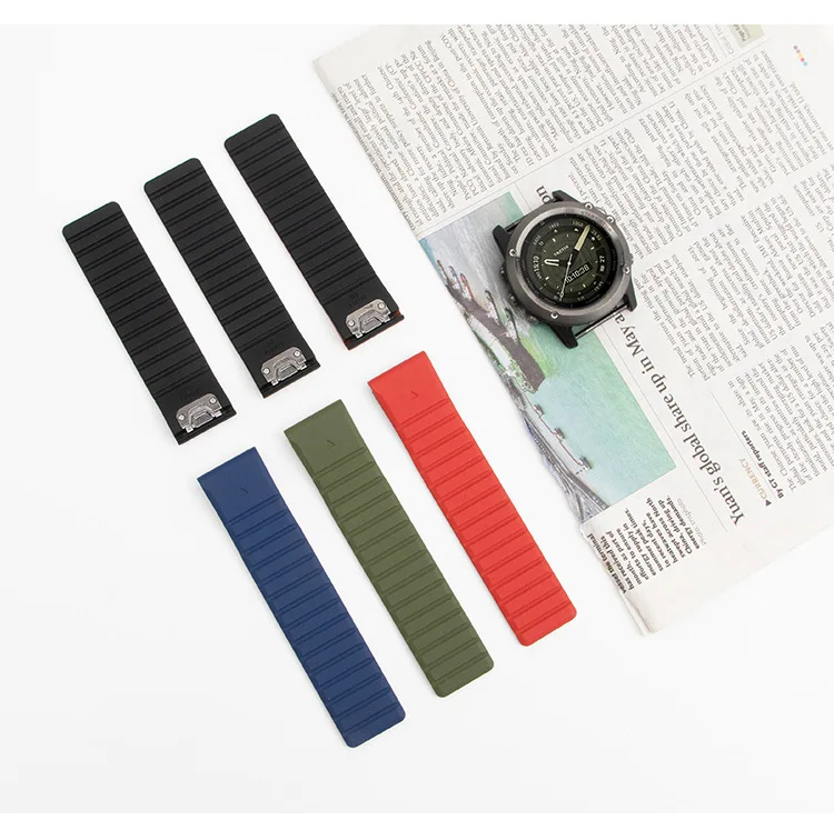Силиконовый ремешок для часов Garmin Fenix5 6 7 7Pro 22 мм 26