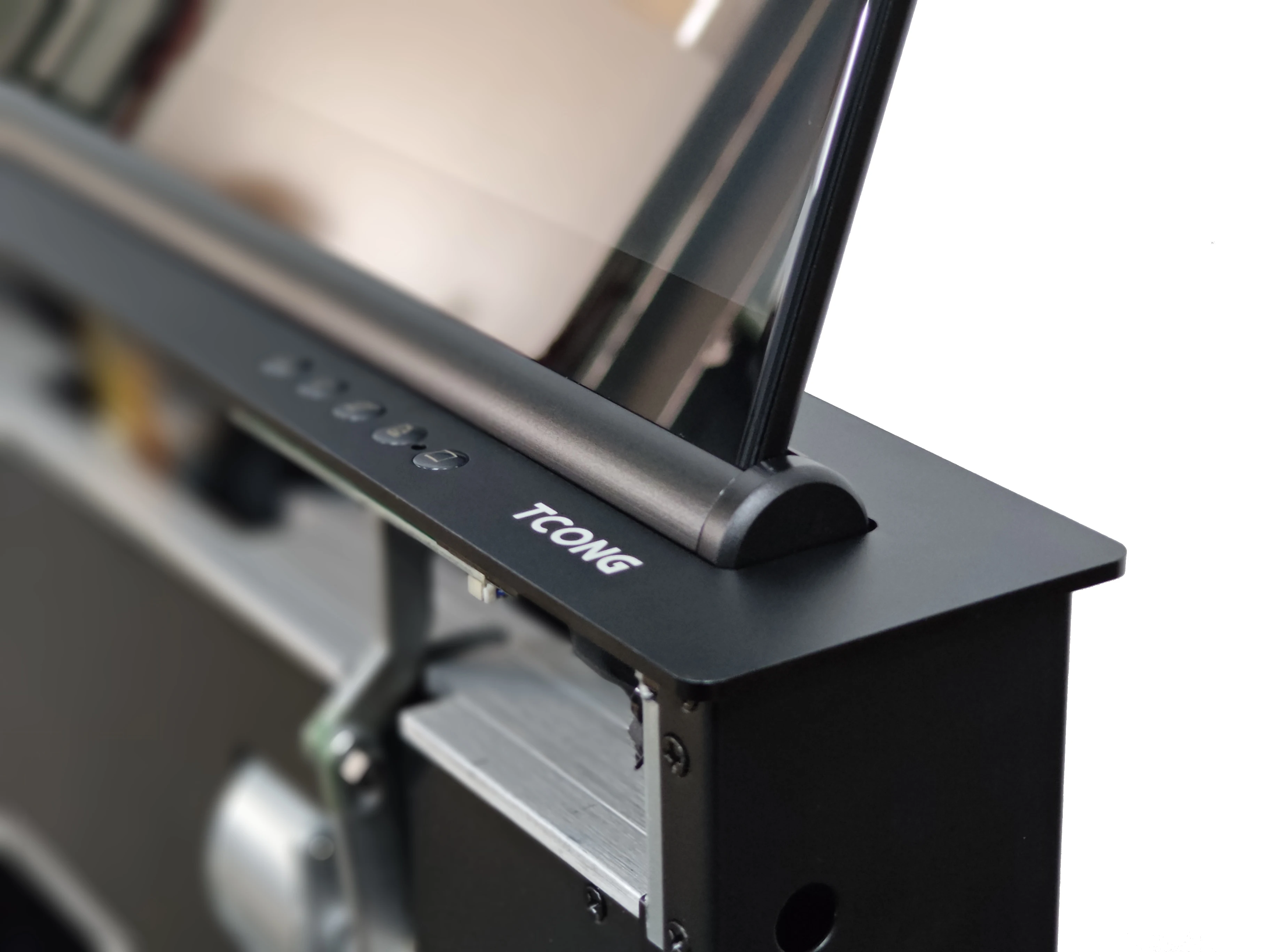 Slim computer lcd monitor lift for desk motorized retractable monitor