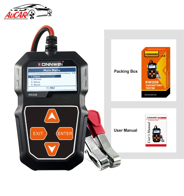 Car Battery tester KW208 for car battery tester 12V Diagnostic tools car measuring OBD2 tools For Konnwei