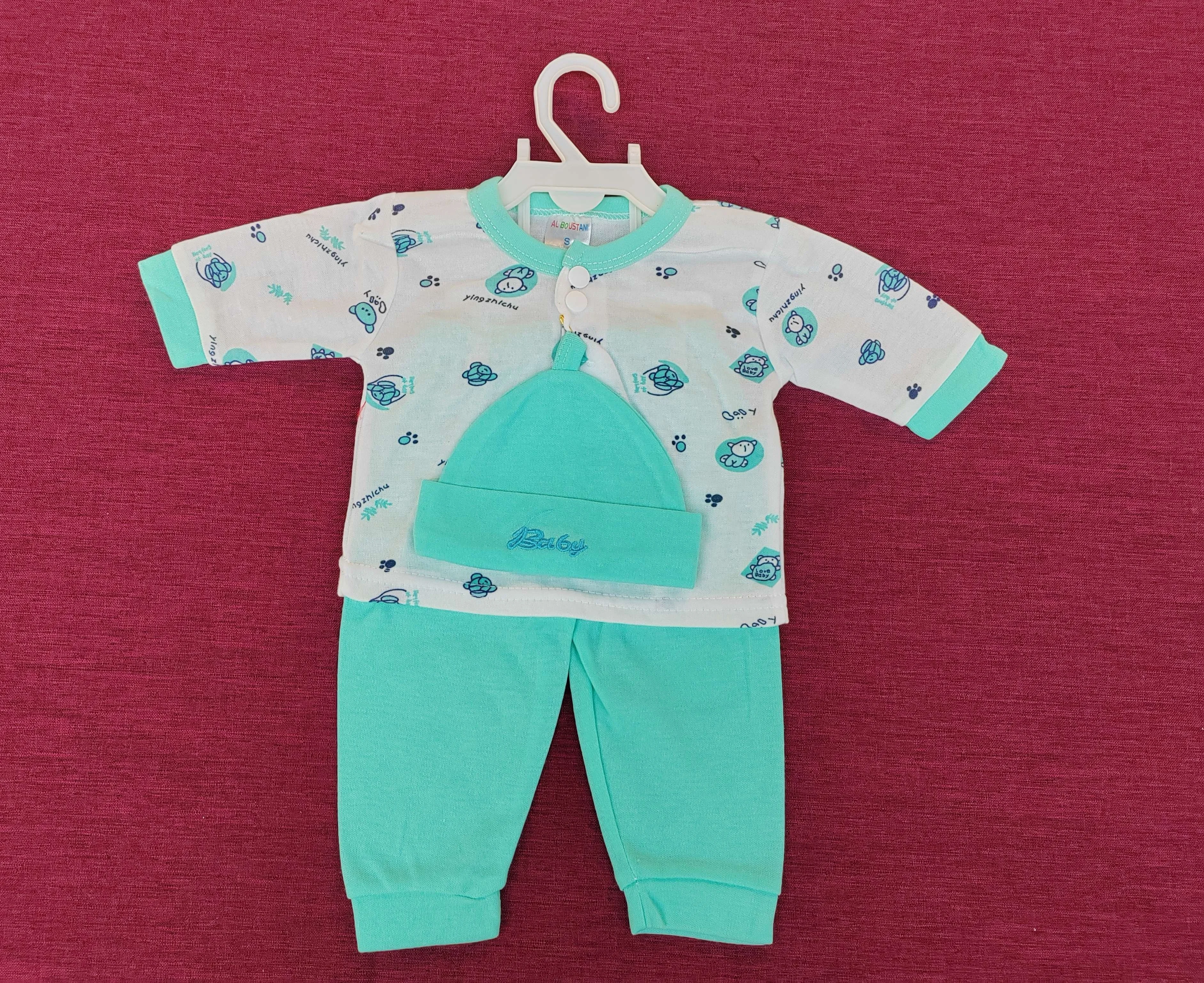 Newborn Baby clothes Sets spring Autumn Sleeve Knitted Cotton Tops Boys Girls 3 Pieces Baby Clothing Quantity OEM