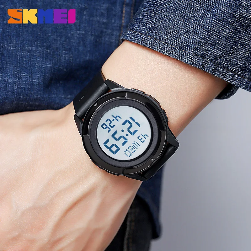 Skmei 2047 fashion made in china gents digital watch low price PU band Waterproof Multi function in stock sports hand watch