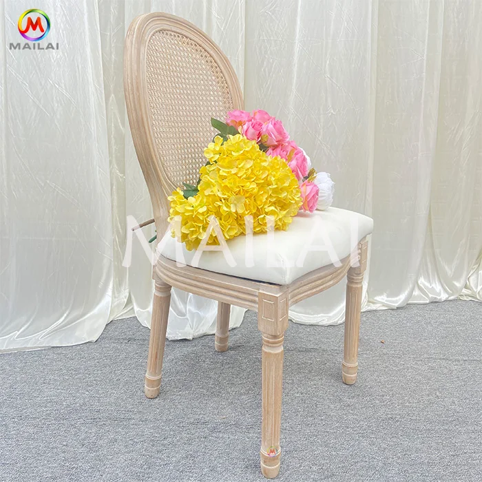 Оптовая продажа антикварная дизайнерская мебель из массива дерева с круглой спинкой для ресторана Свадебный обеденный стул в стиле Луис барокко