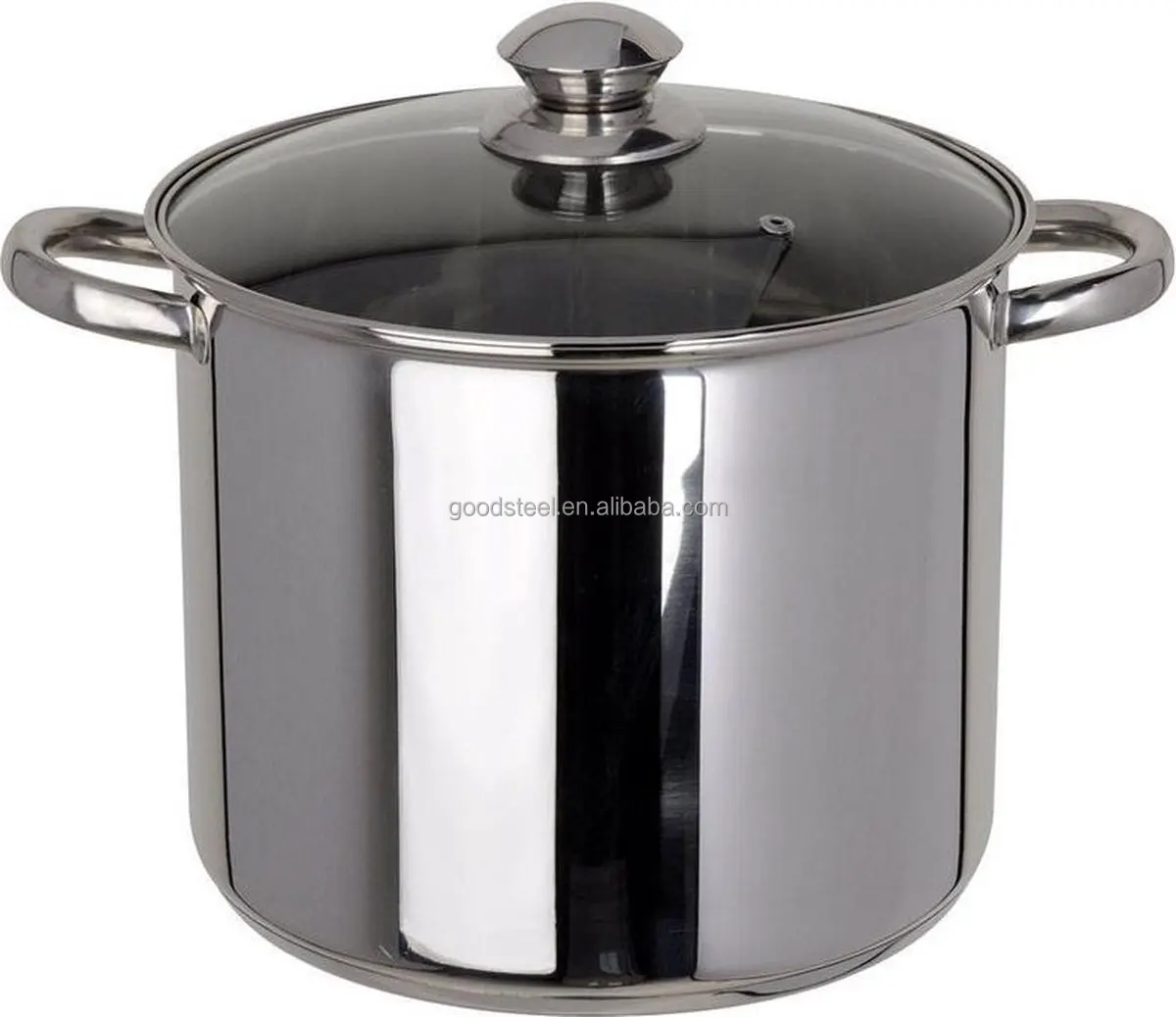 stainless steel high casserole stock pot with nice polishing Excellent Houseware Soeppan - 9L