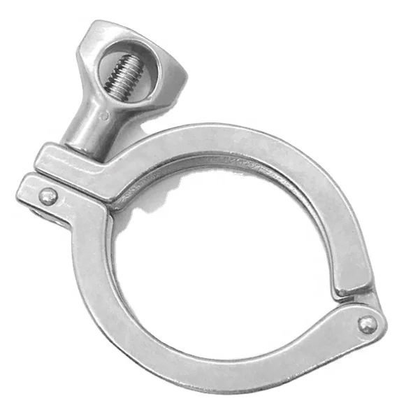 China Factory Sanitary Tri Clamp Stainless Steel 304 Tri Clover Ferrule Flange Pipe Double Pin Clamp