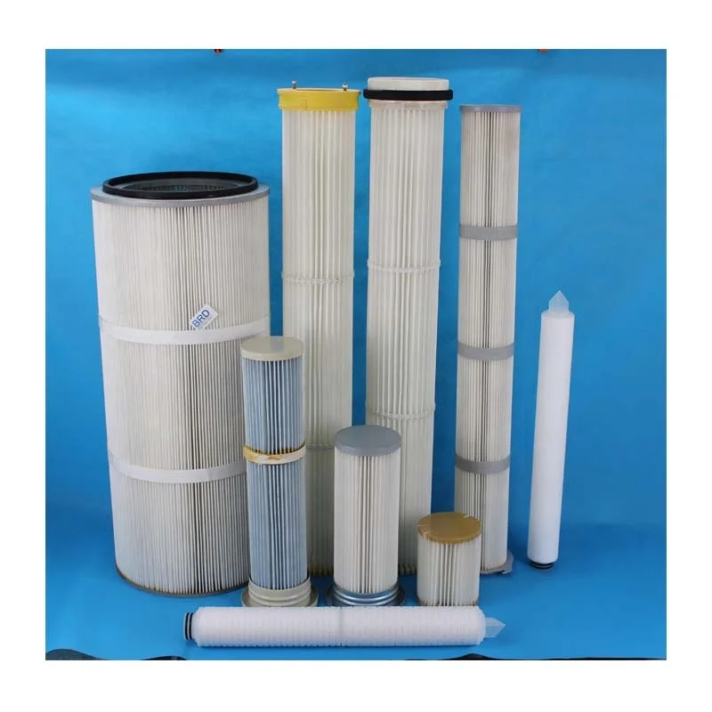 Industrial Dust Suction Filter Cartridge Flue Gas Purification Filter Cylinder Ash Bin De-dusting Polyester Natural Gas Filter