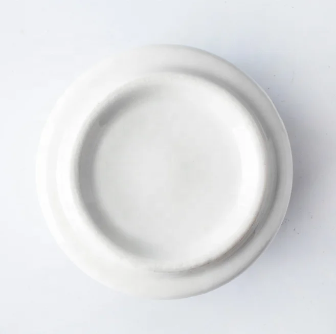 Home daily with pure white simple beaded striped without handle porcelain ceramic tea cup