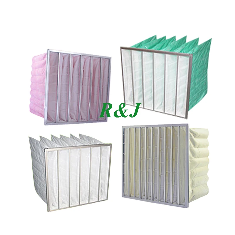 Fiberglass filter media pocket filter with best filtration efficiency F6 F9