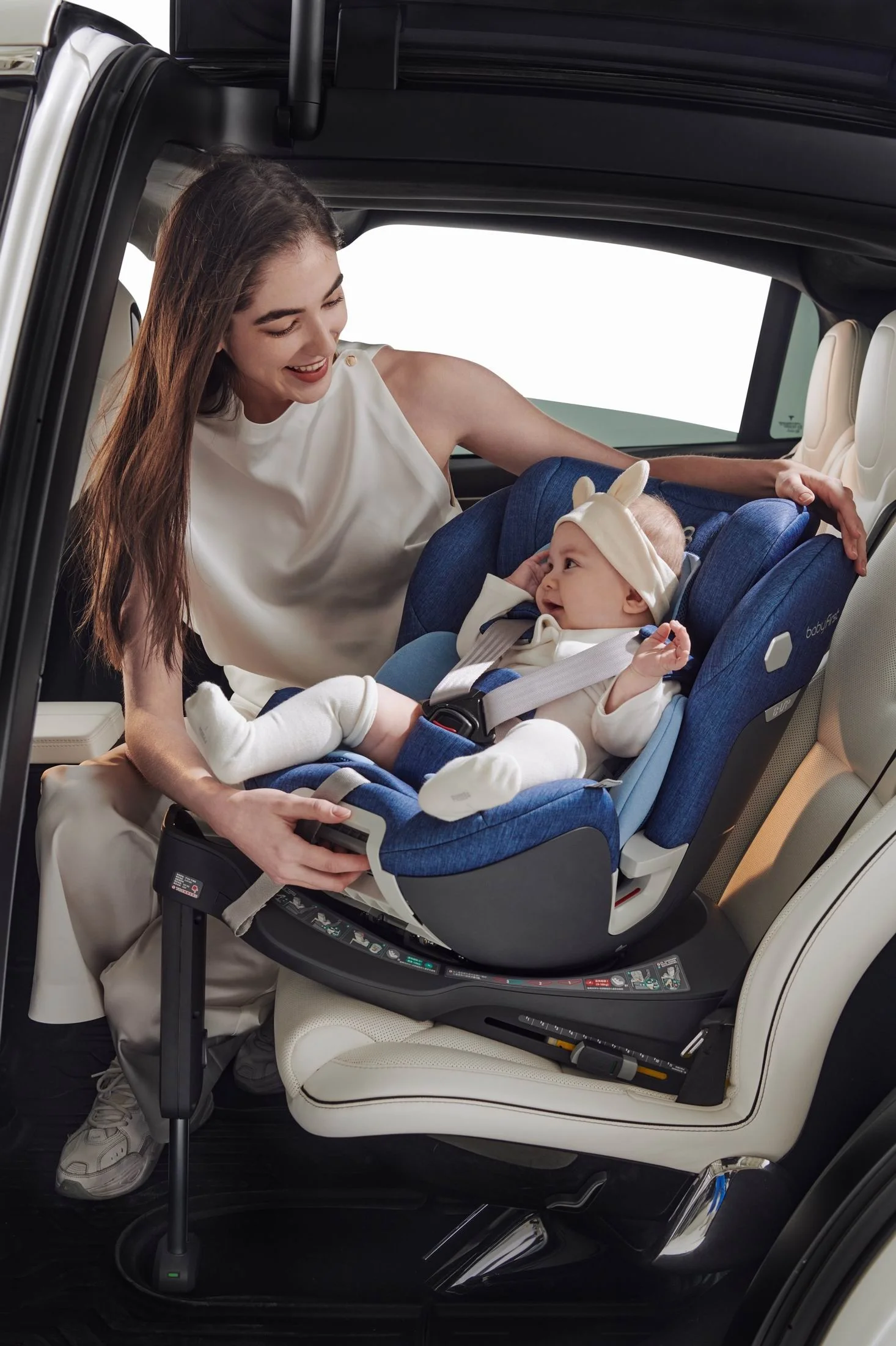  Вращающееся детское сиденье 360 I-Size подходит для 40-105 см с Isofix и синими ножками хорошее качество