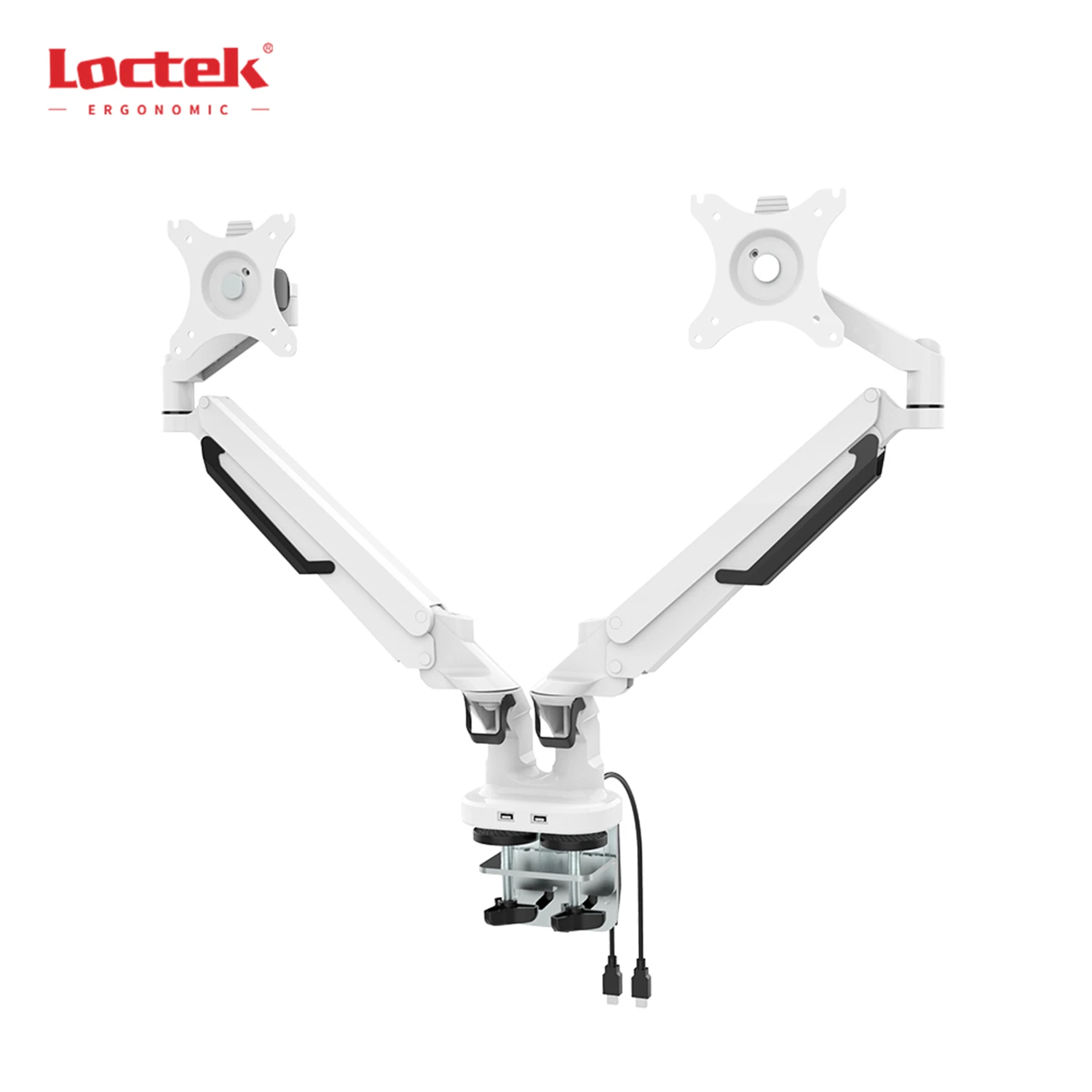 Обеспечивает экономию места • двойной монитор алюминиевая газовая пружина монитор рукоятки Loctek DLB851D2-USB