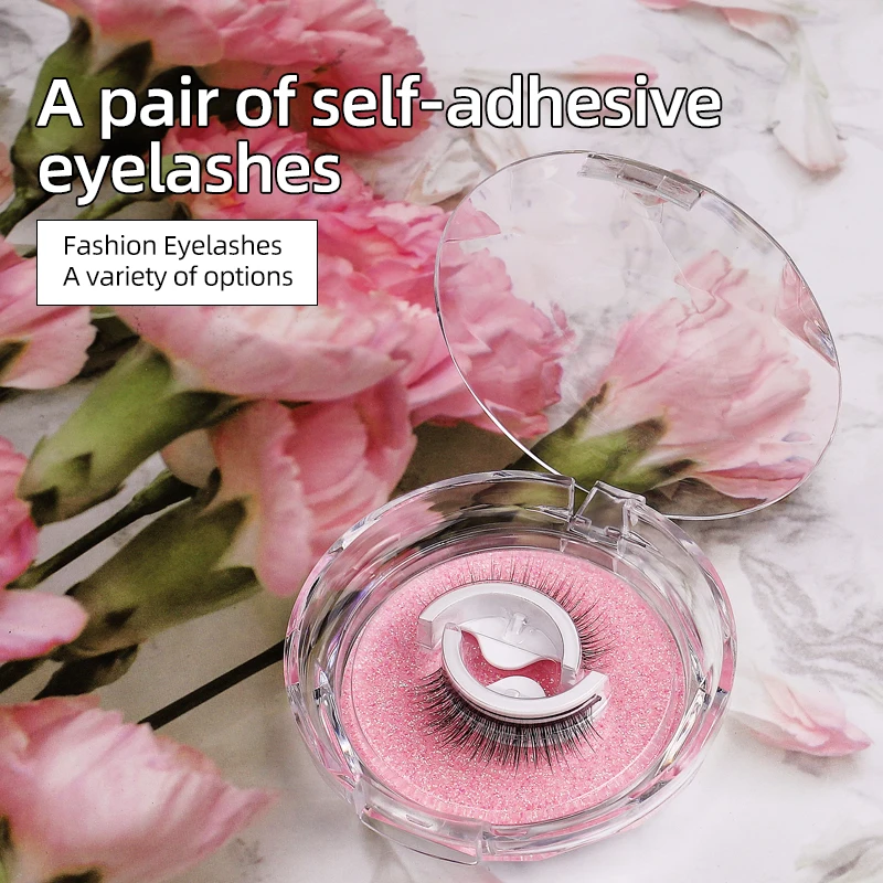Wholesale 1 Pairs Glue Free Eyelash Reusable Self Adhesive Eyelashes Customized Individual Classic No Glue Eyelashes Extensions