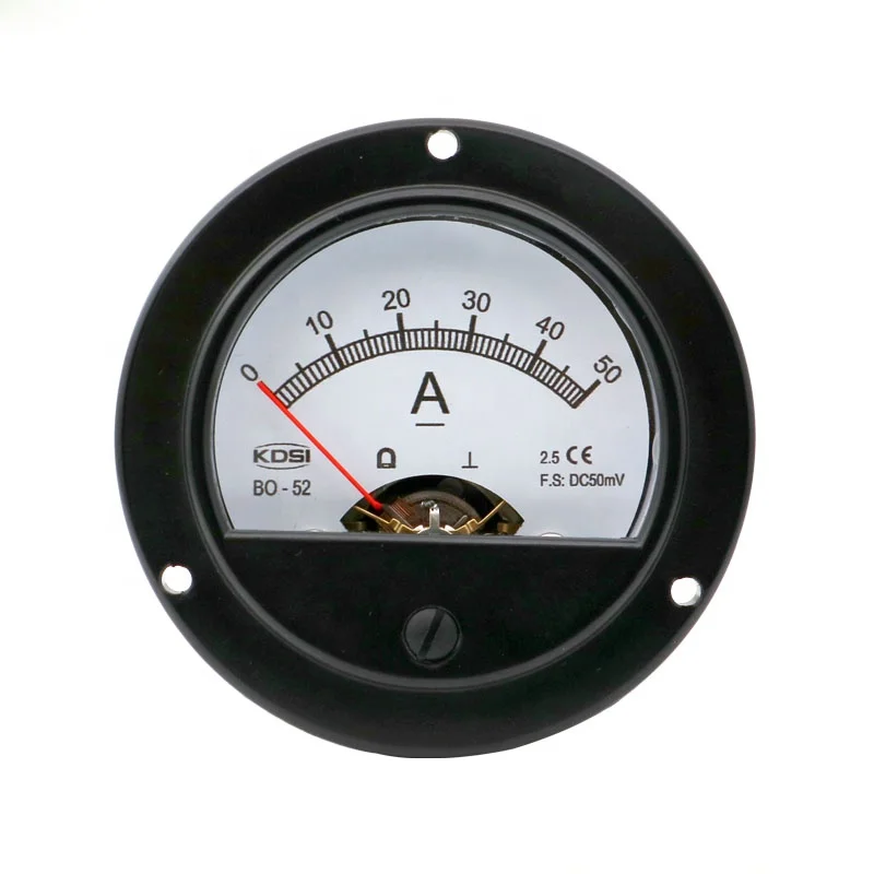 Прямая продажа с завода, Аналоговый Круглый панельный Амперметр BO-52 DC50mV 50A dc