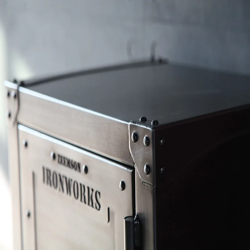 Industrial End Side Table with Storage Shelf  Easy Assembly Metal Look Accent Furniture with Iron Frame