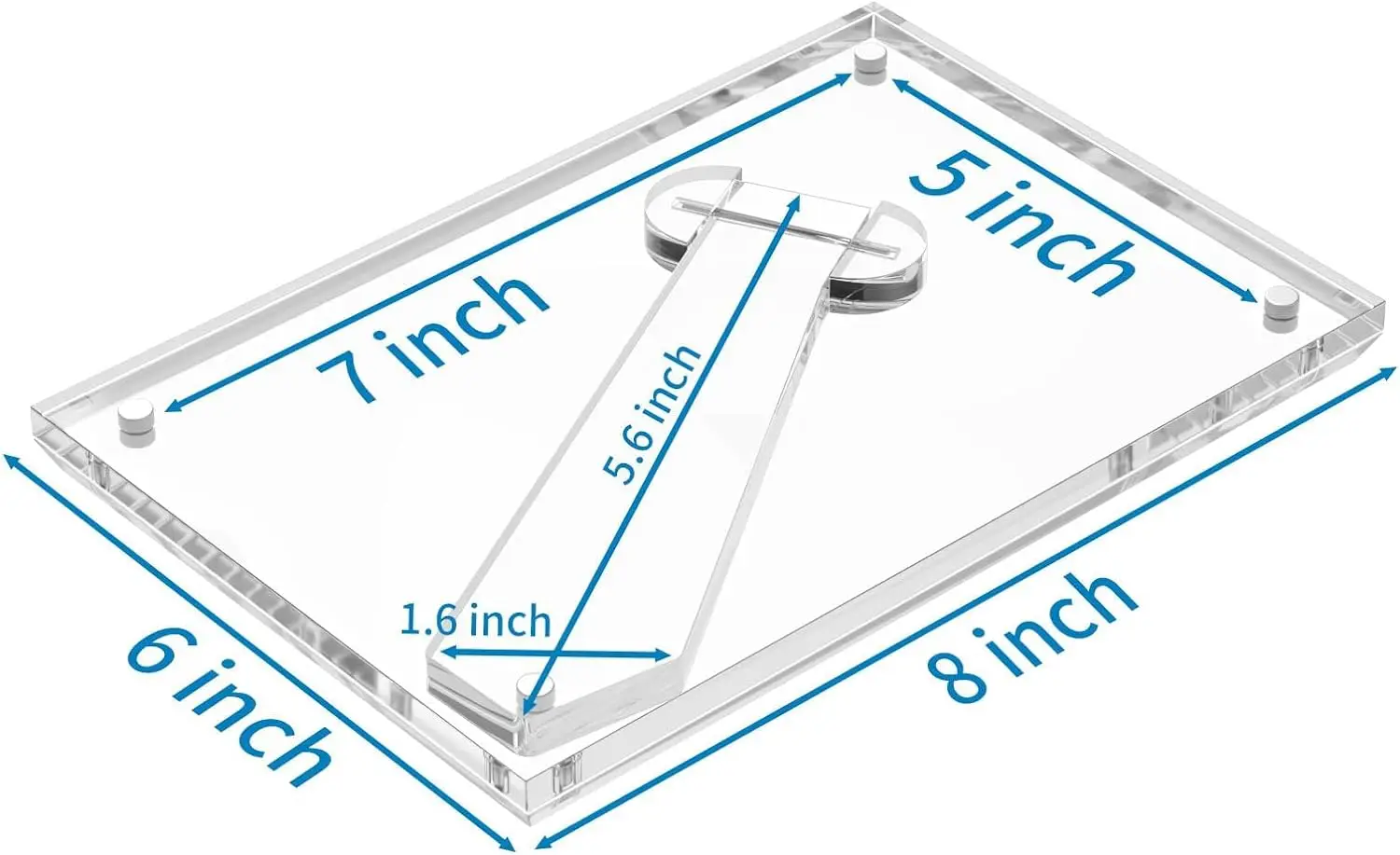5x7 Acrylic Picture Frames, Clear Picture Frames with Stand, Magnetic Frame Acrylic Lucite Frameless for Home Desktop Display