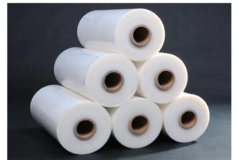Best Selling Custom Logo Glossy Stretch Clear PE Polyethylene Machine Roll Film Moisture Proof Soft Chemistry Plastic Film