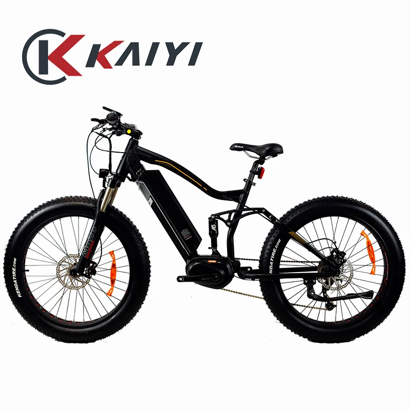 KAIYI Mid Motor Lithium Battery Fat Tire Electric Bike 48V 26*4.0 Sturdy Rad Factory Direct Sale 1000W 1500W Smart 9 Speed 21AH