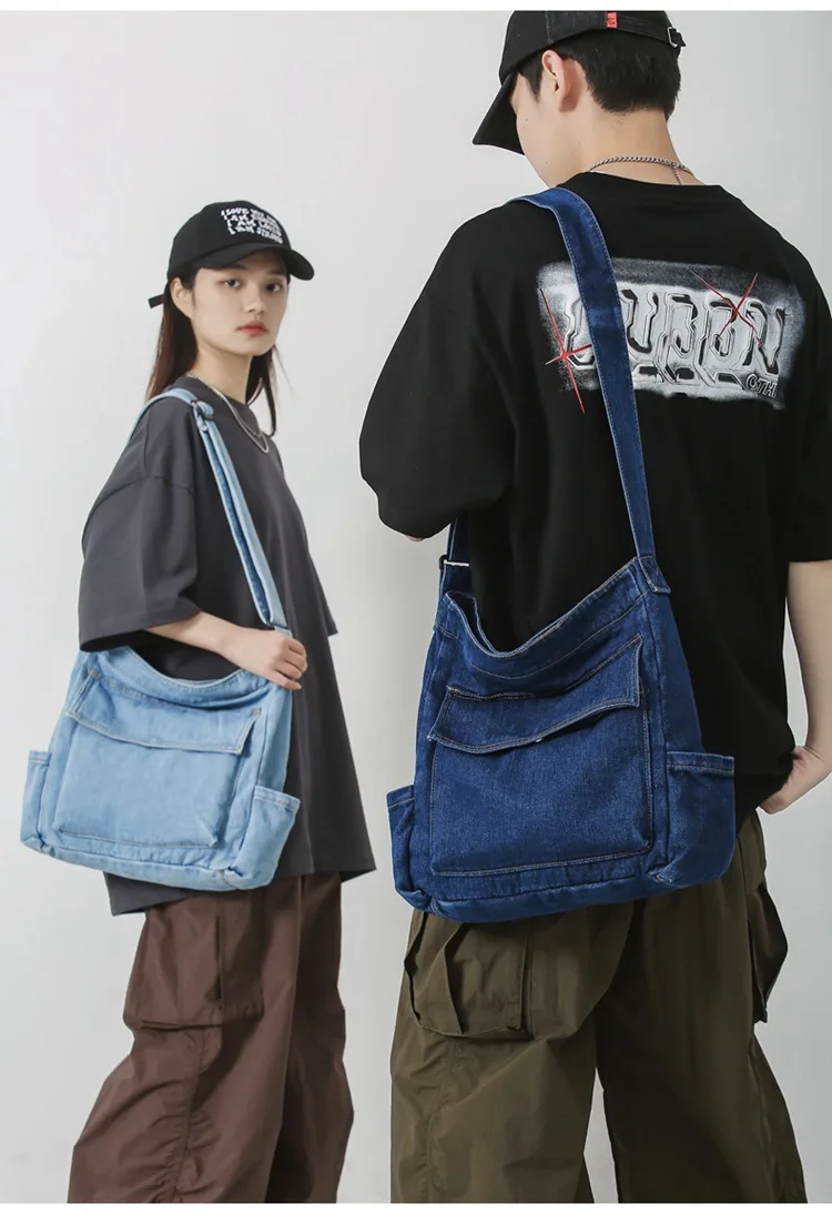 Custom Large Capacity Purse Jean Crossbody Tote Handbags Shoulder Denim Bags