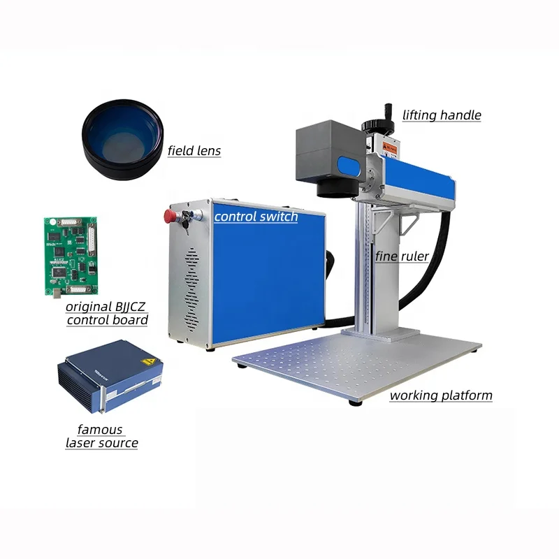 Волоконная лазерная маркировочная машина для металлических кружек табличка 20 Вт 30 50