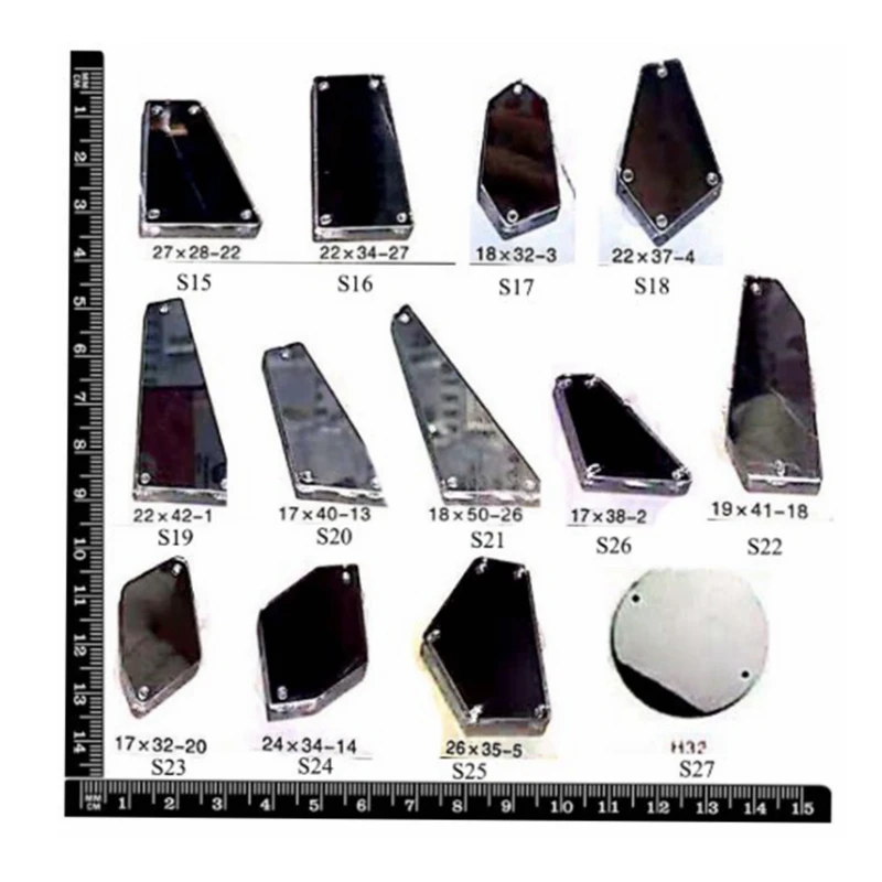 Crystal Castle Shiny Big Size Silver Color Sew on Flat back Acrylic Mirror Rhinestones For Clothing