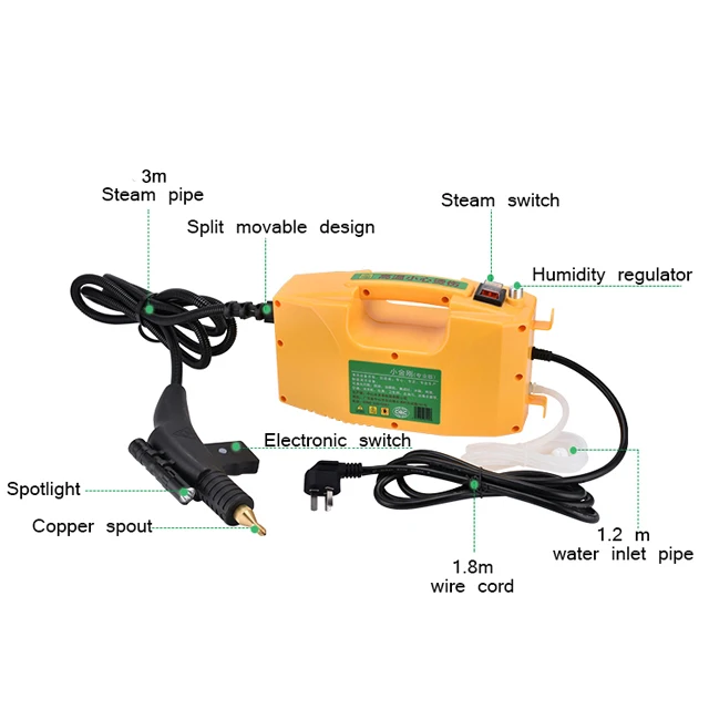 2600w 220v car upholstery cleaning high pressure machine for car wash Portable pressure steam cleaner