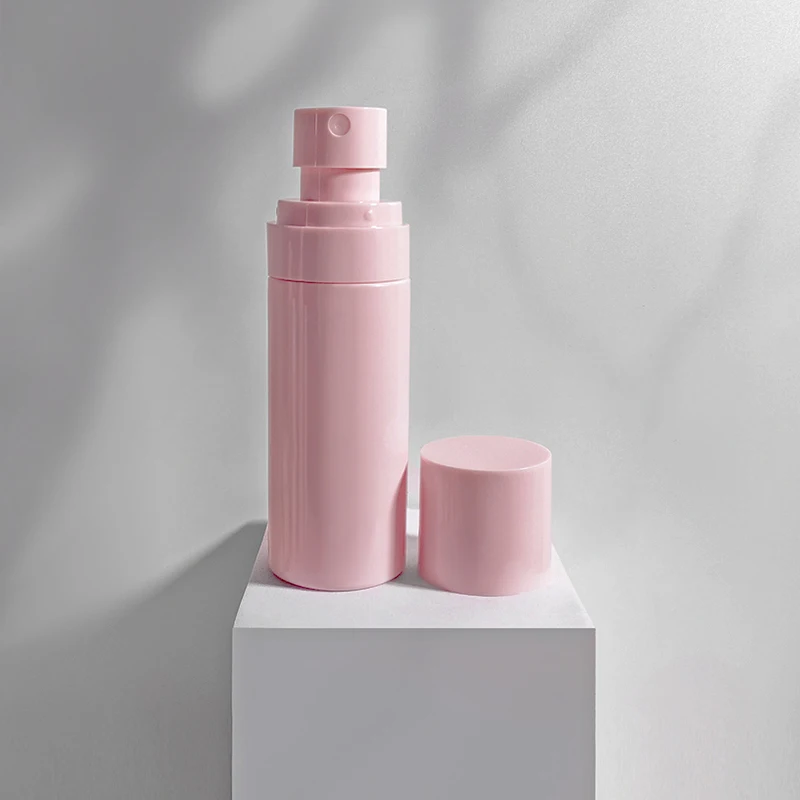 wholesale 60m 80ml 100ml airless pump bottle spray bottle cute packaging pump bottle with pink pump and lid