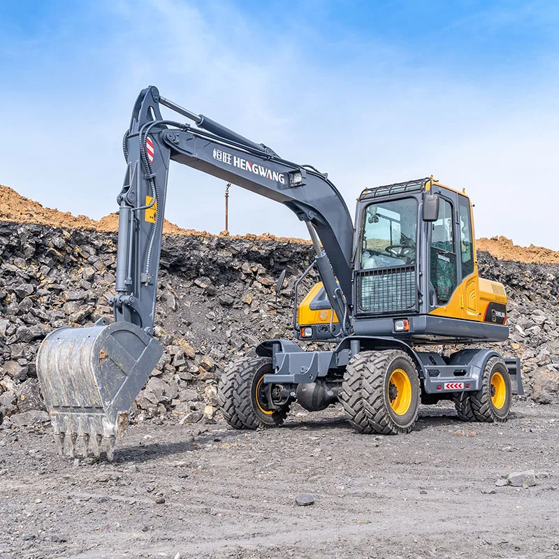 Hengwang HWL80 8 tons high quality wheel excavator hydraulic walking wheel excavator for sale