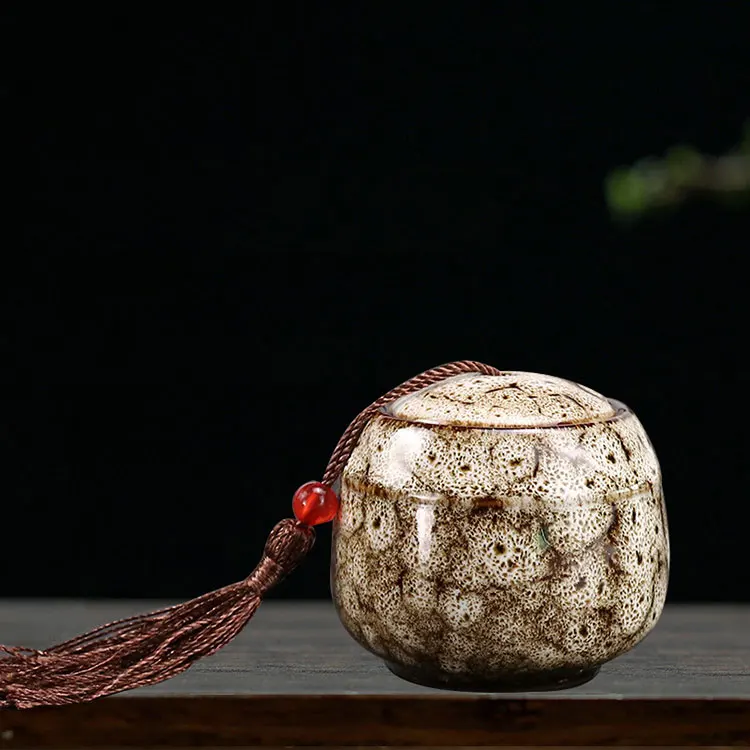 New designed handmade ceramic white dog urns custom shaped round pet ash urn