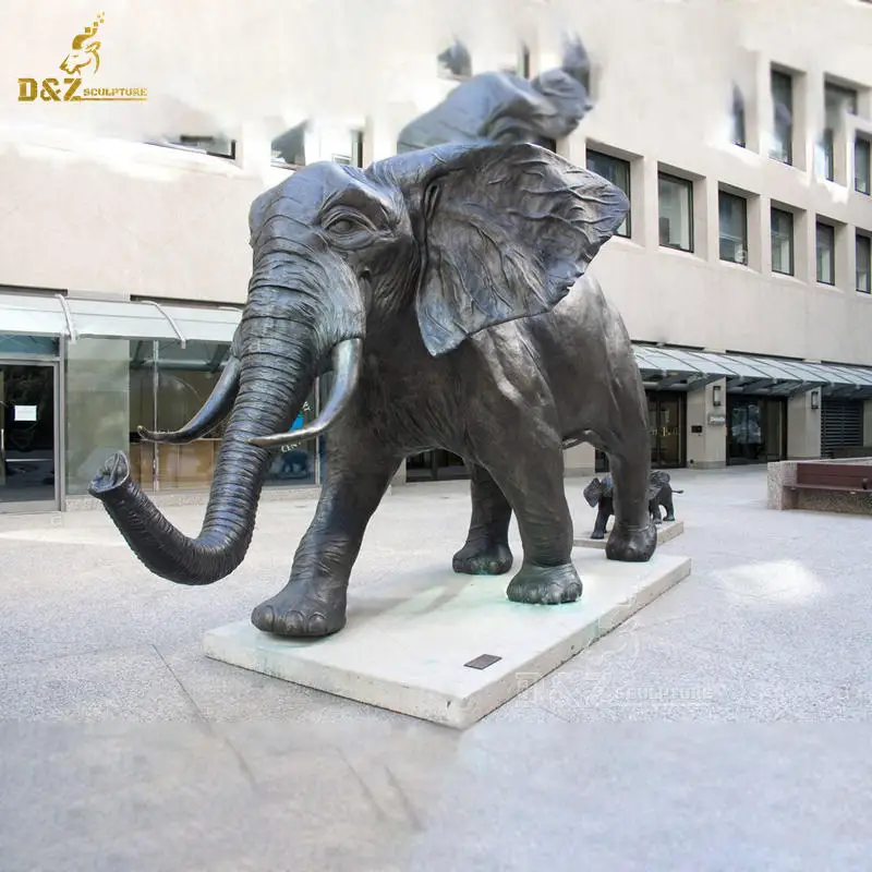 Mother with baby elephant sculptures love family group bronze animal statues made from directly foundry onlyart