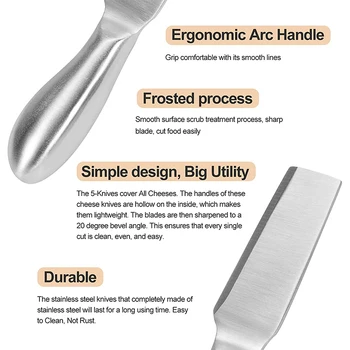 Stainless Steel Blade Cheese Knives Set Kitchen Gadgets Slicer Accessories for Valentines Day Gifts for Boards Cheese Cutter