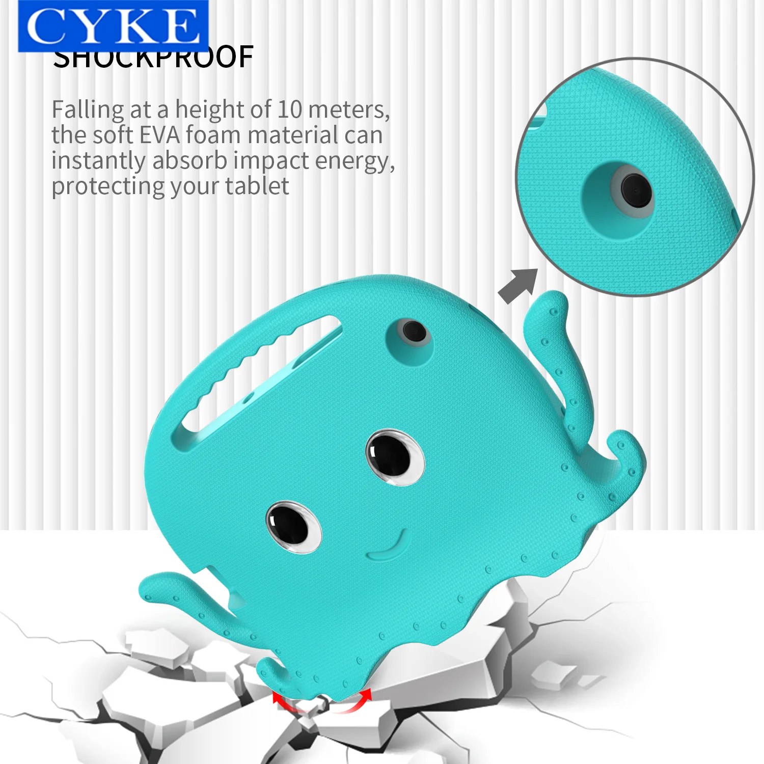 CYKE Eva Foam Kids Full Body Shockproof Tablet Case Shoulder Strap For Samsung Galaxy Tab A7 T500 T505 10.4 2020