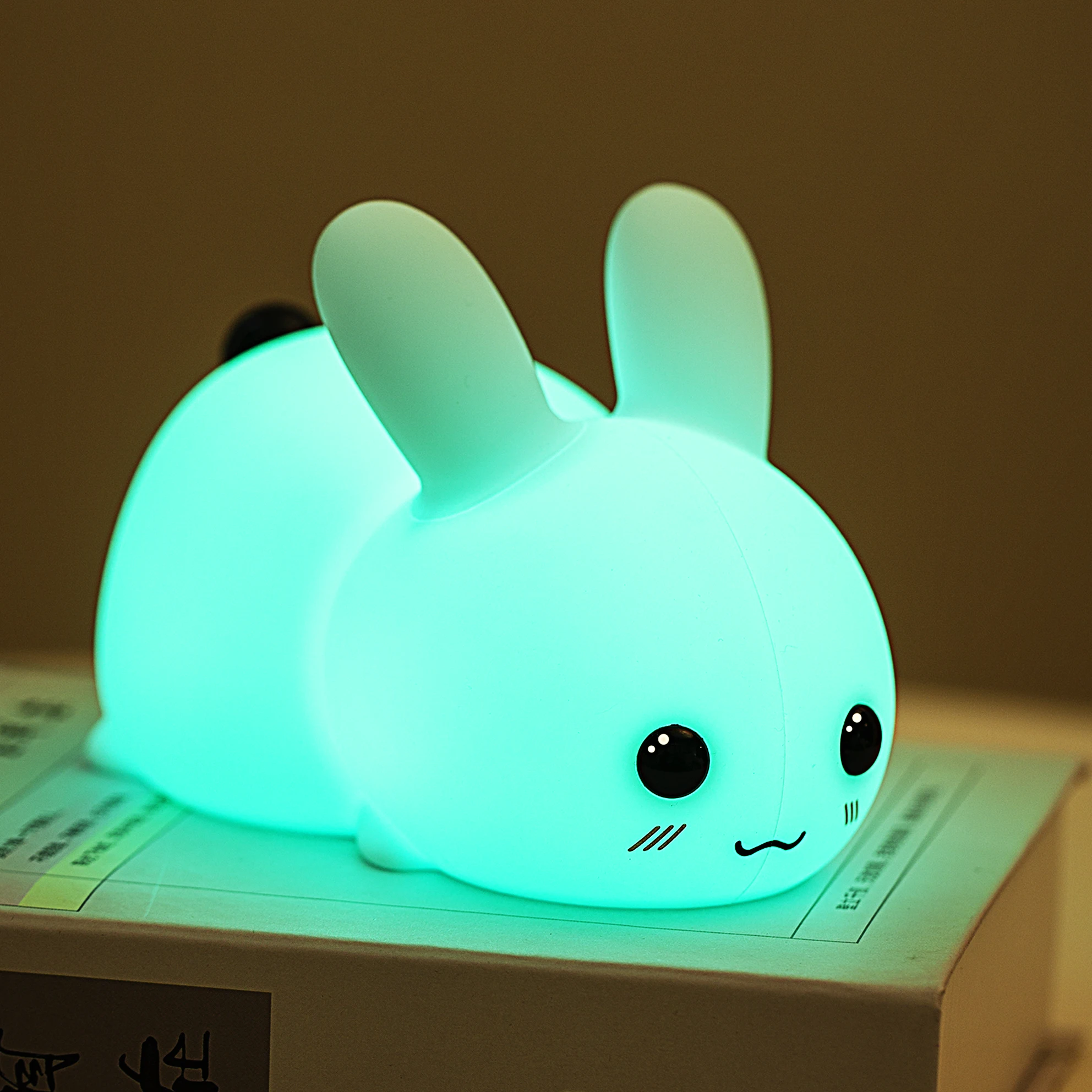 China Hot Sale Led Soft Touch Christmas Gifts Lamp Bunny Rabbit Silicone Night Light For Kids Silicone Animal Night Light