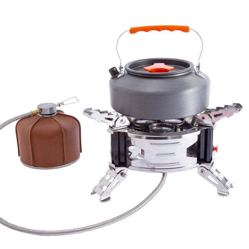 Portable Three-Burner Stove High Quality Easy to Carry for Adults for Outdoor Activities with Gas Butane Propane