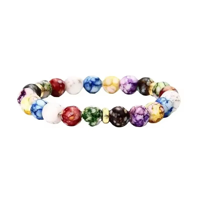 spiritual lucky natural beads bracelet 7 Chakra Healing Stone Bracelet Yoga 7 chaDIY Handmade Jewelry Beaded Bracelets