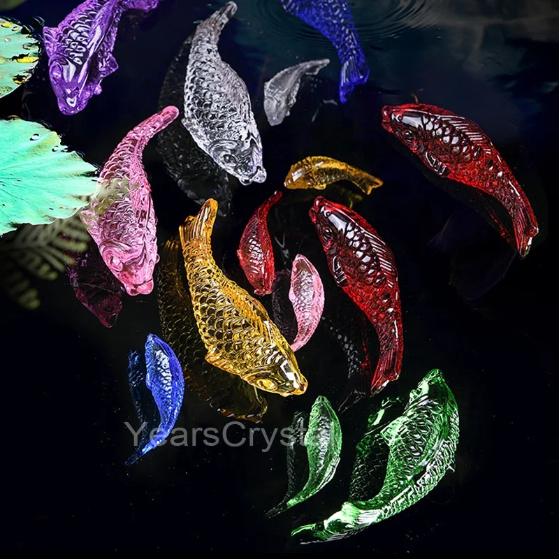 Suncatcher Crystal Glass Goldfish Animal Figurines Miniature Hand Made Modern Craft Home Decor Accessories crystal fish