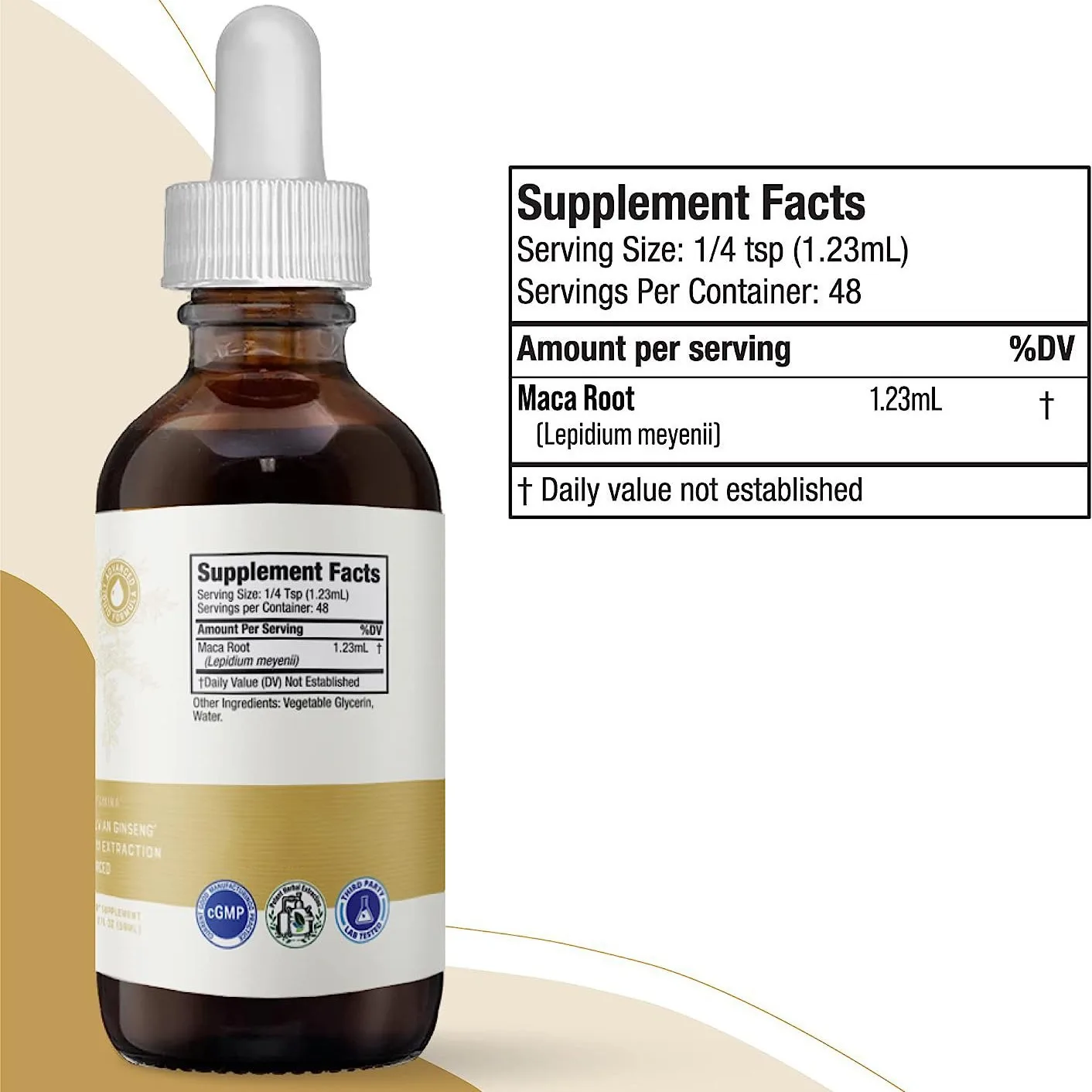 Private Label Organic Maca Root Liquid Drops Wild-Cultivated Herbal Supplement Energy Boost High Strength Maca Drops Vitamin