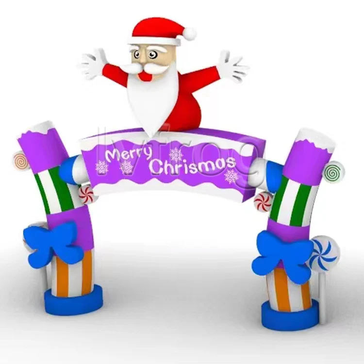High Quality Blow Up Giant Christmas Santa Arch Outdoor Decorations Inflatable Christmas Arch