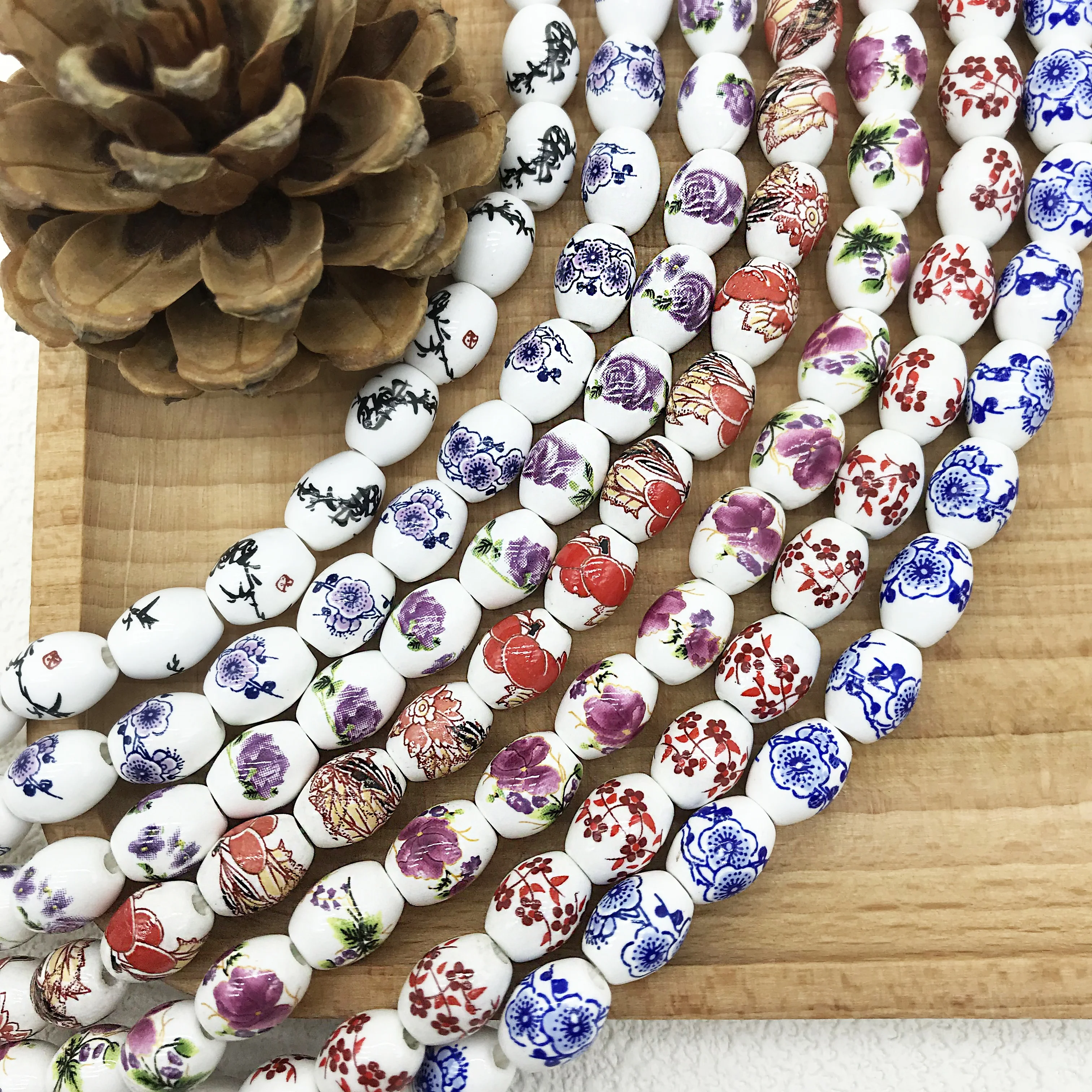 Ceramic Flower Beads  Porcelain  Beads For  DIY Jewelry Making Accessories Bracelet Necklace Making