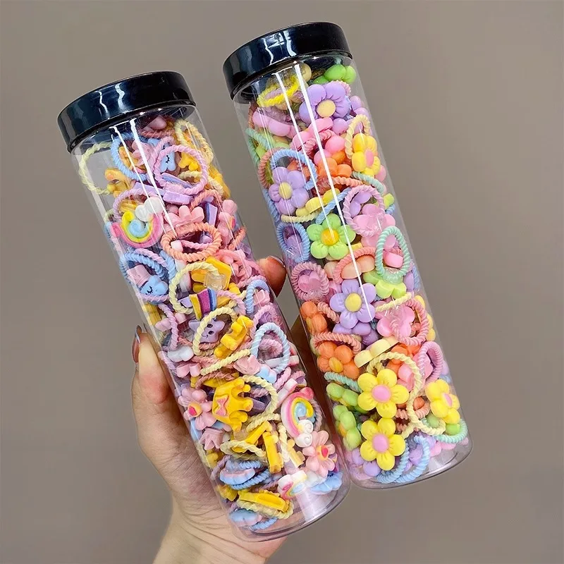 Cute Candy Color Small Mini Thumb Hair Ties Set Lovely Rubber Bands Girls Hair Accessories hair ties for kids