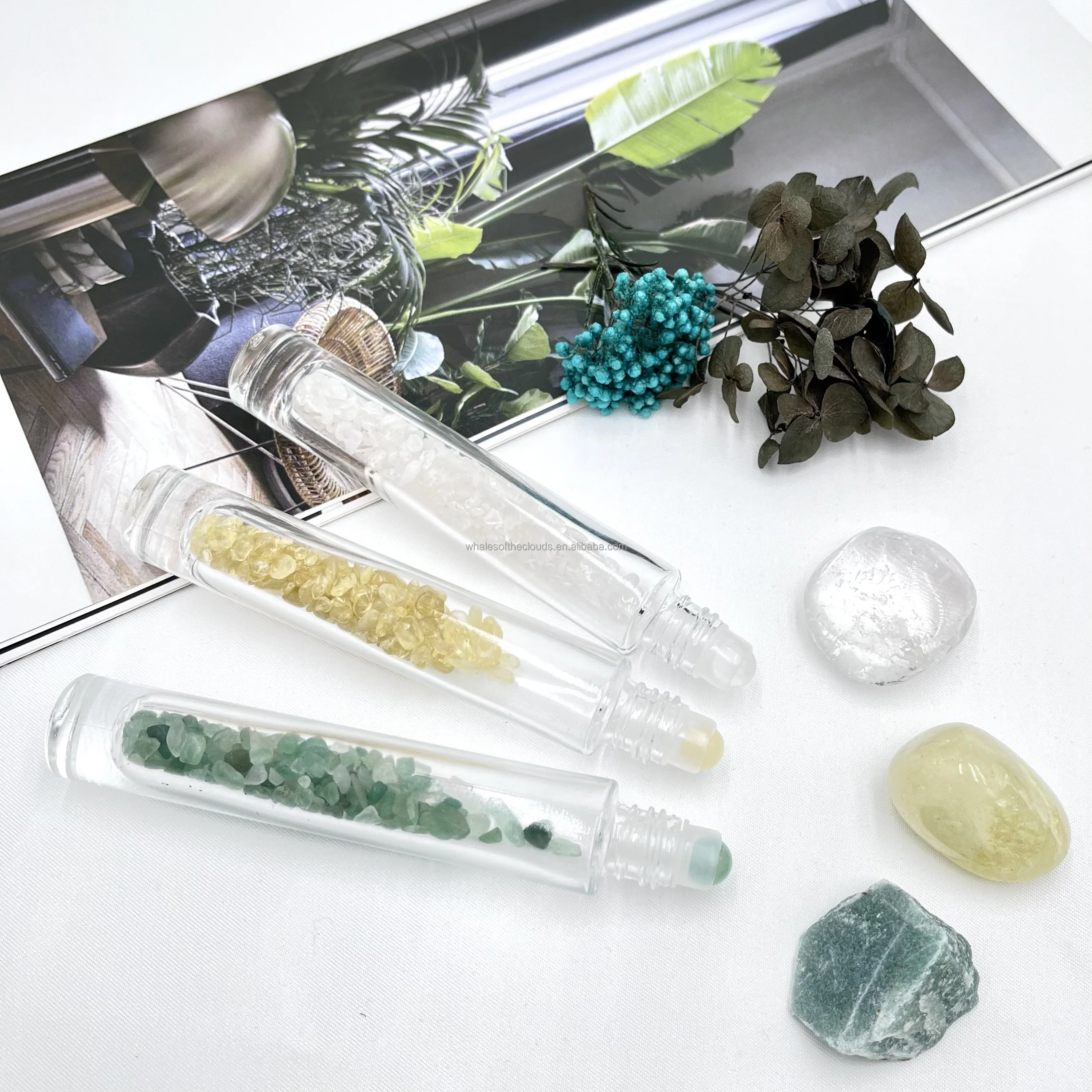 Hot Wholesale Essential Oil Perfume Roll On Glass Bottles  with Bamboo Cap