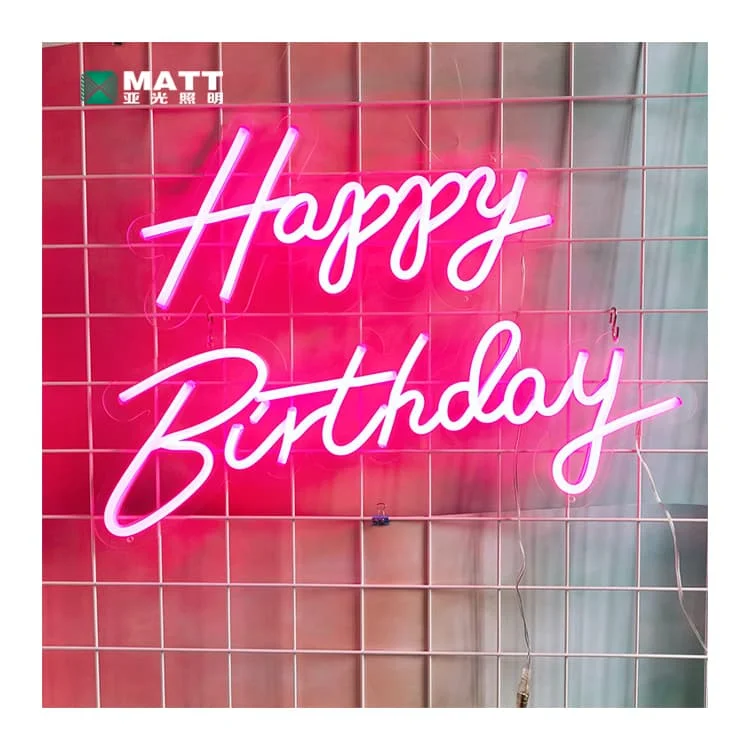 Matt dropshipping customized  lets party sign18 21 hello 30 oh baby happy birthday neon sign for birthday Party event decoration