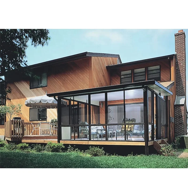 China Supplier Aluminum Glass Sunroom House Energy Saving 4 Season Solarium Outside