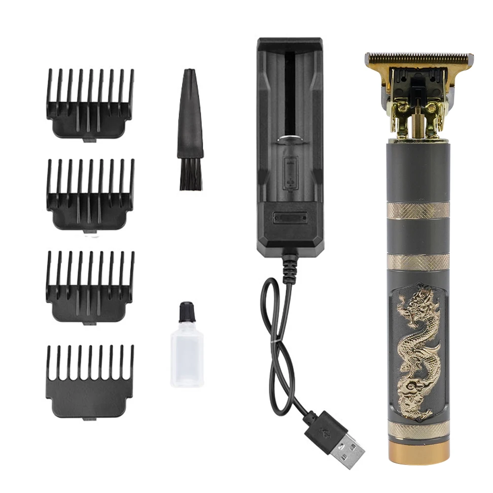 Мужская профессиональная машинка для стрижки волос, USB перезаряжаемая электрическая машинка для стрижки волос, Золотая машинка для стрижки волос, Оптовая продажа