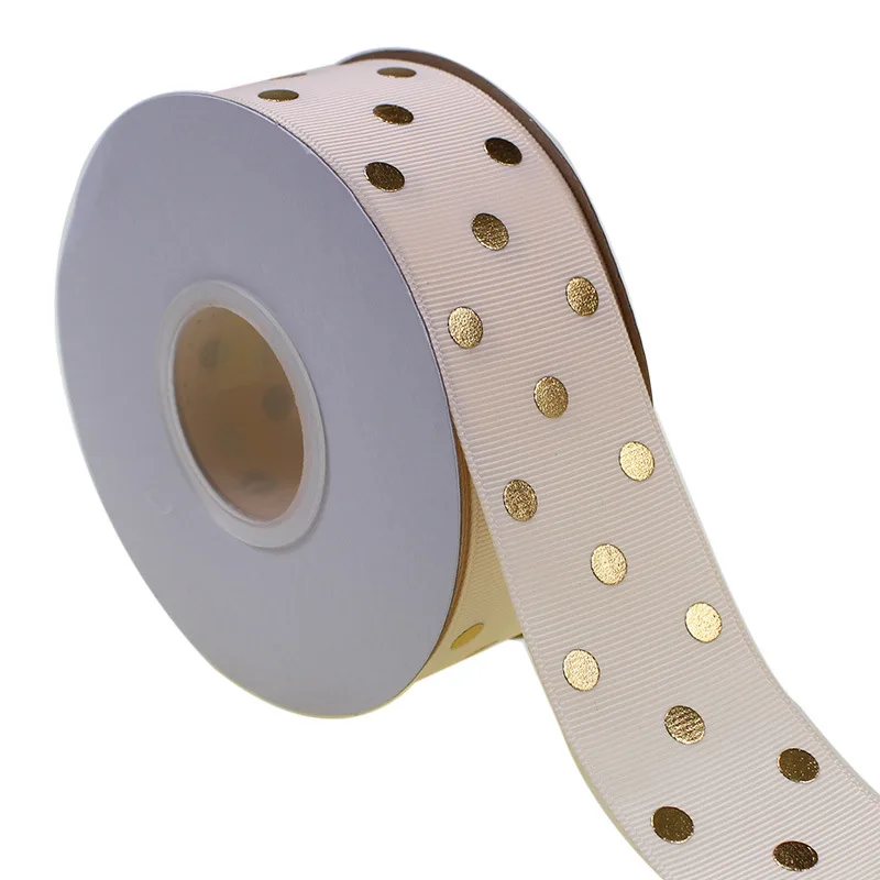 Good Selling Satin Grosgrain Gold Ribbons Printed Ribbon Custom Logo