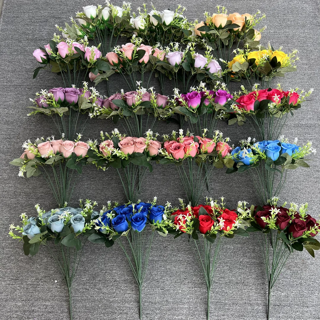 New White Wedding Factory 18 Wine Glass Roses Christmas Holding Fake Flowers Christmas Foreign Trade Wholesale Available