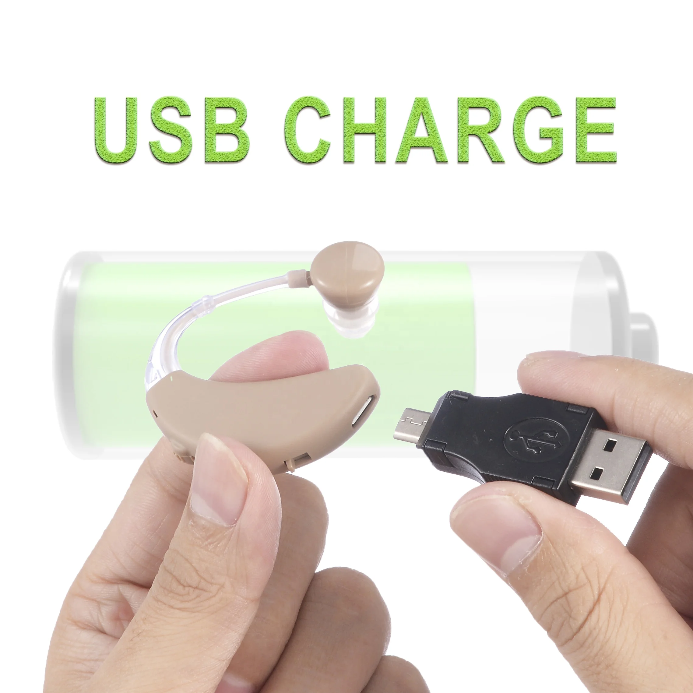 Недорогой цифровой Перезаряжаемый USB-усилитель Bte для глухих устройств ушной мини-слуховой аппарат
