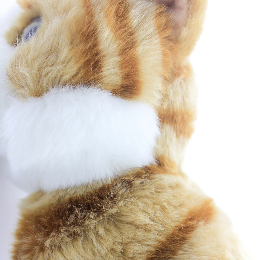 Customized Mini Lifelike Striped Cat Plush Toys Soft Cute Big Eyed Cats Realistic Scottish Fold Animal Stuffed Toy