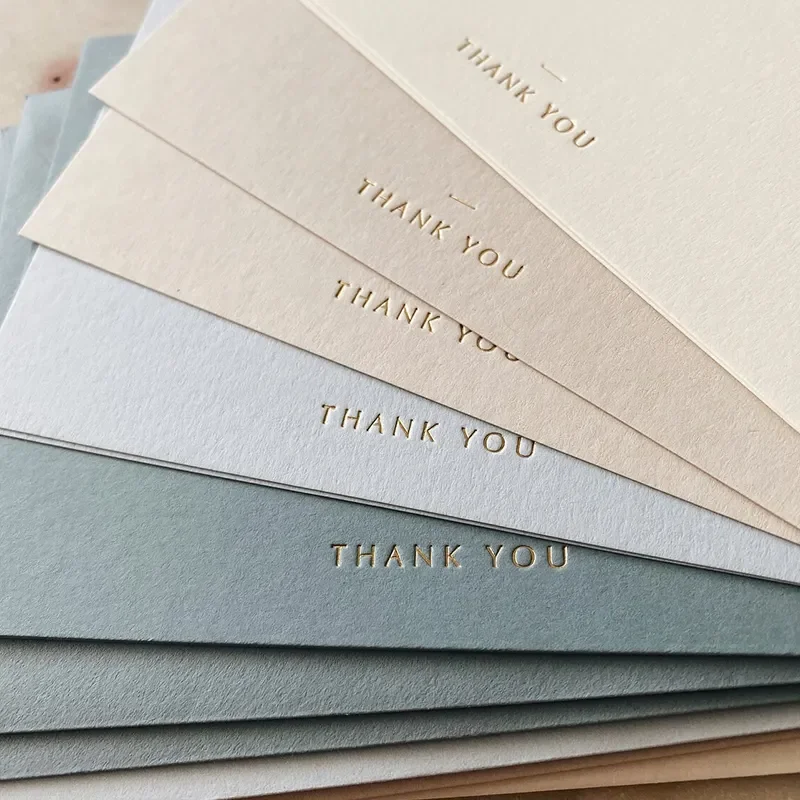 Recycled Custom Business Card Rose Pink Embossed Printed Paper Thank You Card Greeting Card With Envolpe