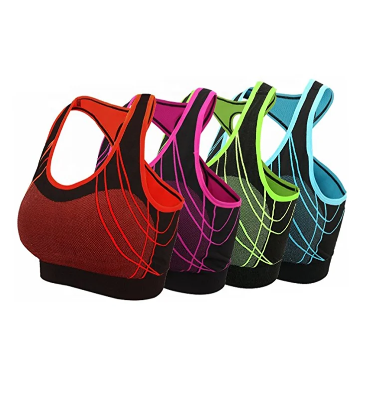 
Womens seamless wire free fitness gym yoga wear sexy sport bra 