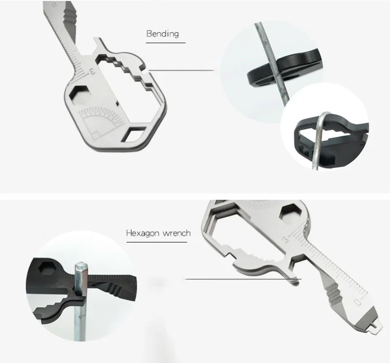 Multitool Key Universal Keys Gear Clips Measuring Adjustable Portable Home Hand Tool Key Ring Wrench Set