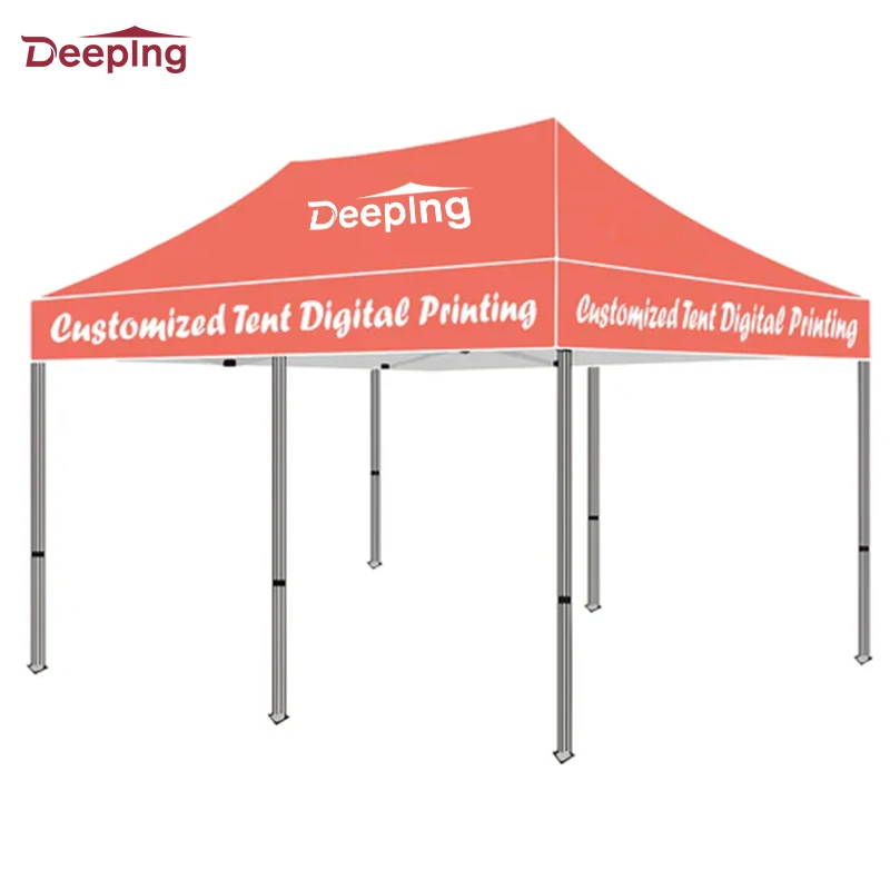 Glamping hex frame 50mm aluminum canopy tent rail bar 10x20  promotion banner canopy tent